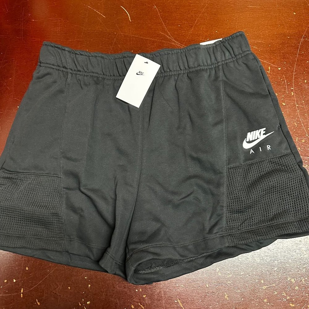 Nike Womens Black Elastic Waist Loose Fit Air Fleece Comfort Running Shorts XL